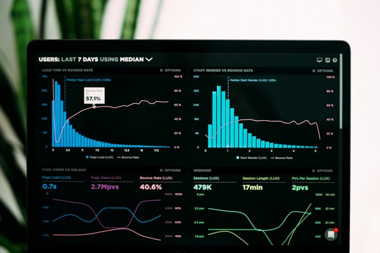 Tableau de bord d'analytics sur écran laptop